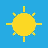 cartoon sun. Illustration of a yellow sun on a blue background. vector illustration