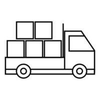 delivery truck vehicle with boxes vector illustration design symbol icon vector illustration design. EPS10