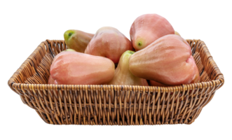 Rose Apple on rattan basket png