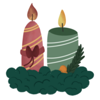 Winter candle element png