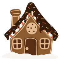 Cute Gingerbread home cookie png