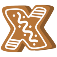 Letter x cookie alphabet illustration png