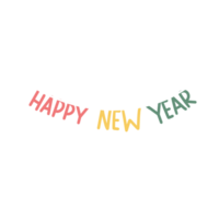 Happy new year typography png