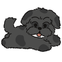 fofa Preto cachorro ilustração png