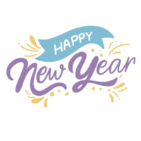 feliz año nuevo ilustración png