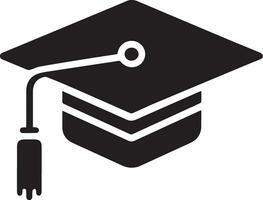 Flat, minimal Graduation hat icon vector silhouette white background 7