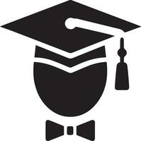 Flat, minimal Graduation hat icon vector silhouette white background 3