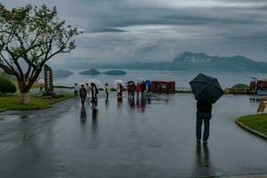 hokkaido japan - october6,2018 tourist attraction to lake toya one of most popular traveling destination in hokkaido japan, hokkaido is most important region in northern of japan photo