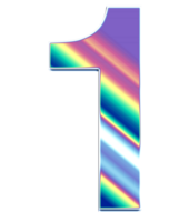 Holographic shiny numbers png