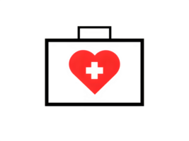 first aid box with heart and cross icon png