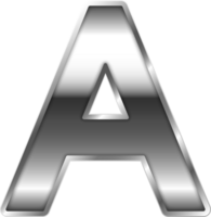 argent brillant métal alphabet lettre une png