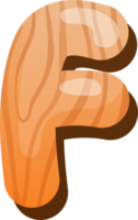 Wooden Alphabet Cute Letter F png