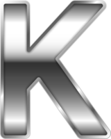 argento brillante metallo alfabeto lettera K png