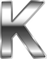 Silber glänzend Metall Alphabet Brief k png