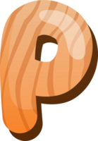 houten alfabet schattig brief p png