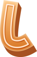 Gingerbread Alphabet Letter L png