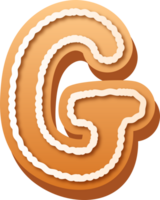 Alphabet Letter G Gingerbread Cookie png