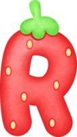 Alphabet Cute Letter R Strawberry png