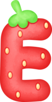 Alphabet Cute Letter E Strawberry png