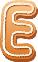 Alphabet Letter E Gingerbread Cookie png