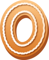 Alphabet Letter O Gingerbread Cookie png