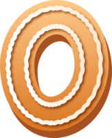 alfabeto letra o pan de jengibre Galleta png