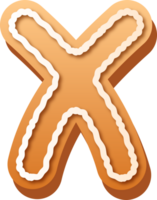 Alphabet Letter X Gingerbread Cookie png