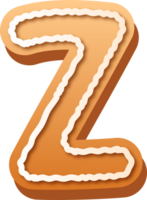 Alphabet Letter Z Gingerbread Cookie png