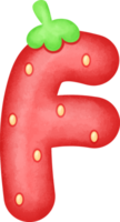 Alphabet Cute Letter F Strawberry png