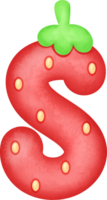 Alphabet Cute Letter S Strawberry png