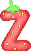 Alphabet Cute Letter Z Strawberry png