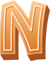 Gingerbread Alphabet Letter N png