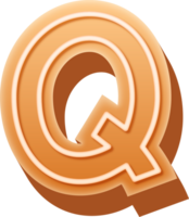 Gingerbread Alphabet Letter Q png