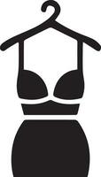 Female Dress vector silhouette, Woman Dress icon vector 4