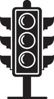 Minimal Traffic Light vector silhouette, white background, fill with black 2