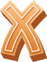 Gingerbread Alphabet Letter X png