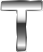 Silver Shiny Metal Alphabet Letter T png