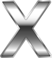 Silver Shiny Metal Alphabet Letter X png