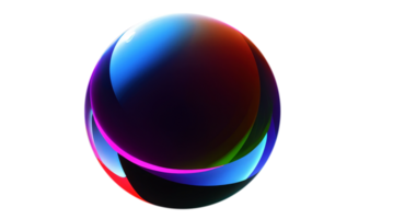 AI generated Colorful crystal ball on transparent background. png