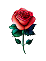 ai generiert rot Rose Blume auf transparent Hintergrund. png