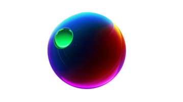 AI generated Colorful crystal ball on transparent background. png