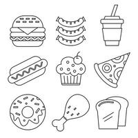 Fast Food Lineal vector