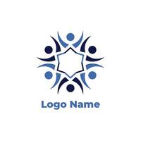 social people community together group logo icon Design template. Meeting room people logo. group of persons in circle. Community, network and social icon set vector