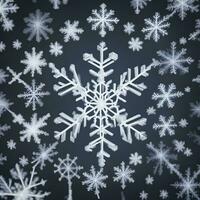 AI generated snowflakes on a black background photo