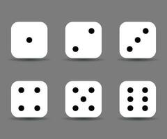 Dice sides or dice faces icon set vector  illustration