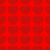 Black Love Heart scribbles in red color background. Seamless pattern design template vector