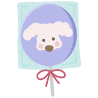 Cute pastel puppy dog lollipop png