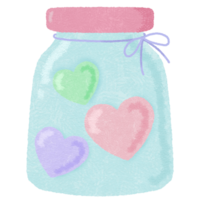 Cute pastel love potion in a jar png