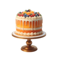 AI generated Isolated Orange Fruit Cake Transparent Background, PNG Format, Generative AI