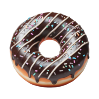 AI generated Isolated chocolate donut Transparent Background, PNG Format, Generative AI